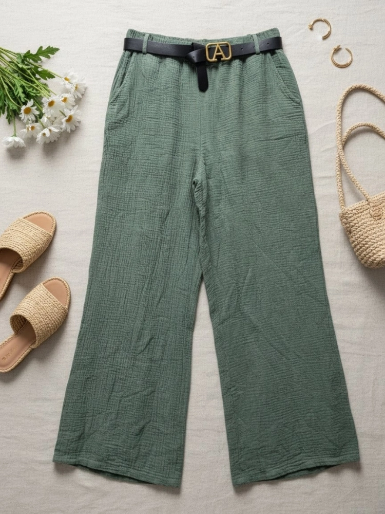spodnie-luna-comfort-muslinowe-zielony-khaki-z-paskiem-szeroka-nogawka-guma-w-pasie-bawelna-letnie-przewiewne-butik-szykownia-3