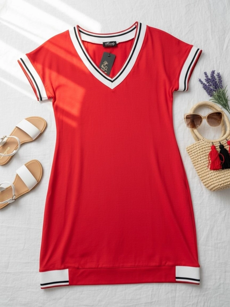 sukienka-vela-czerwona-bawelniana-dekolt-v-krotki-rekaw-trendy-sobiertex-polska-produkcja-letnia-sukienka-damska-butik-szykownia-4