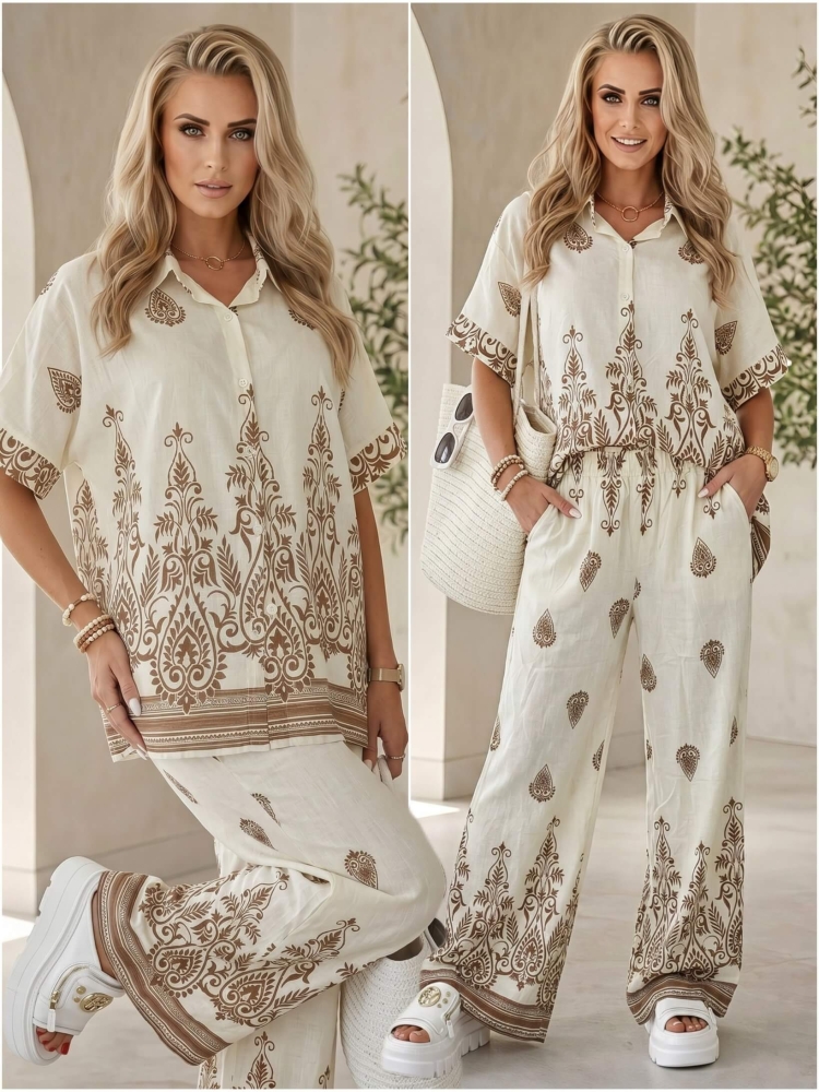 komplet-avelia-bialo-brazowy-bawelniano-lniany-koszula-z-kolnierzykiem-spodnie-szerokie-guma-w-pasie-kieszenie-wzor-boho-etno-letni-komplet-damski-butik-szykownia-1