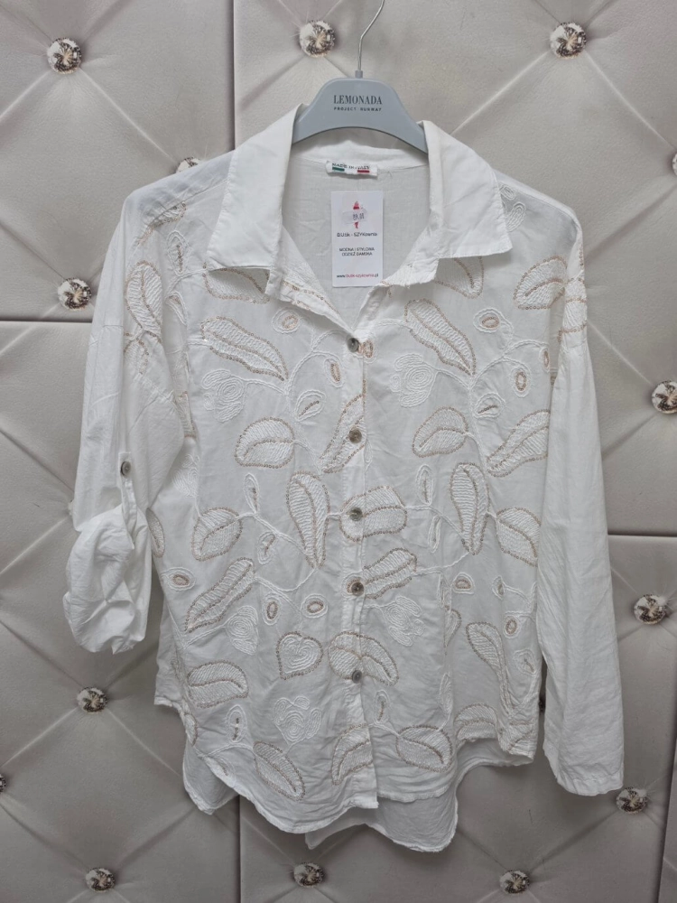 koszula-aurevia-biala-bawelniana-haftowane-wzory-zlote-cekiny-dlugie-podpinane-rekawy-butik-szykownia-8