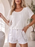 Bluzka Fringe Flow Biała – oversize z efektownymi frędzlami | Premium Bawełna