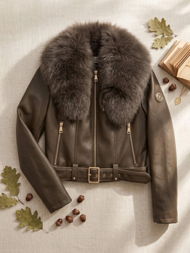 kurtka-ramoneska-softy-czekoladowa-ekoskora-odpinany-kolnierz-futerko-zlote-detale-butik-szykownia-3