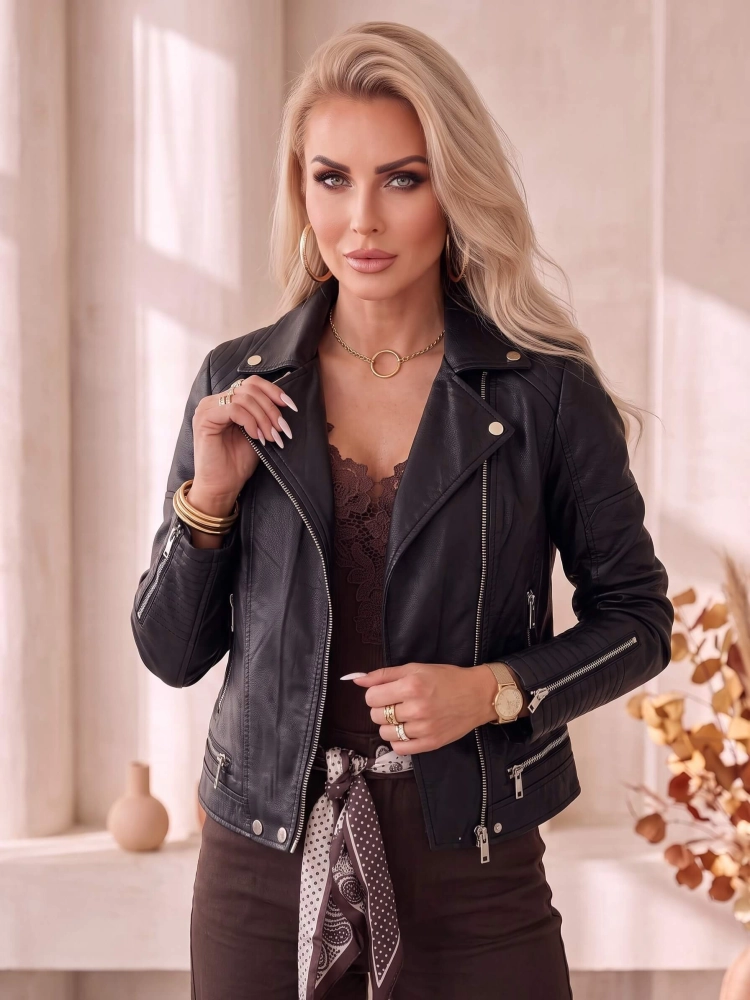 kurtka-ramoneska-damska-ld5118-czarna-ekoskora-ozdobne-zamki-taliowana-butik-szykownia-5